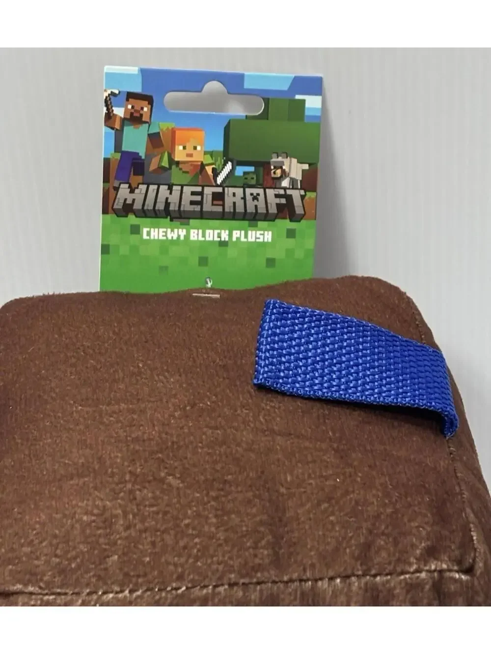 Minecraft Steve Chewy Block Plush, Square Stuffed Dog Toy Mojang NWT
